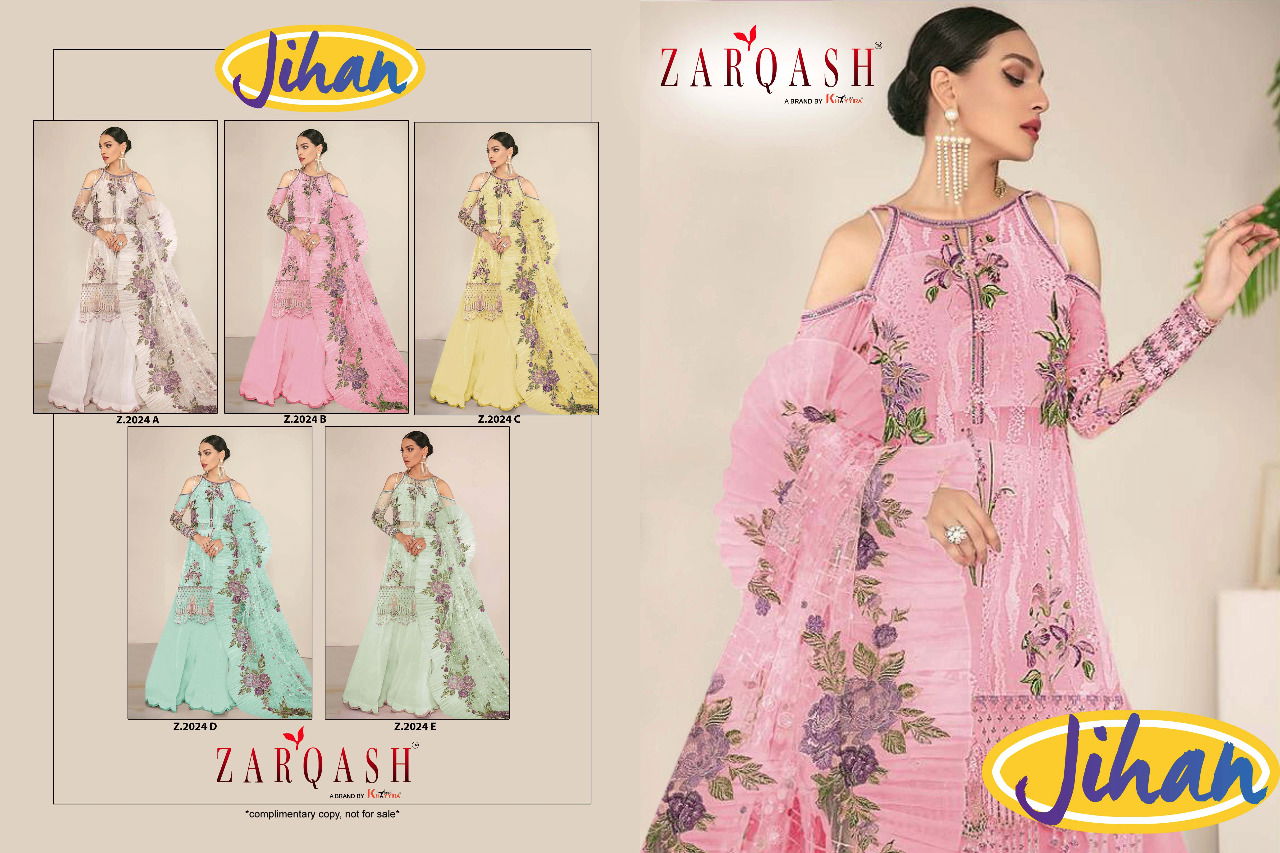 Z 2024 By Zarqash Georgette Pakistani Salwar Suits Wholesalers In Delhi